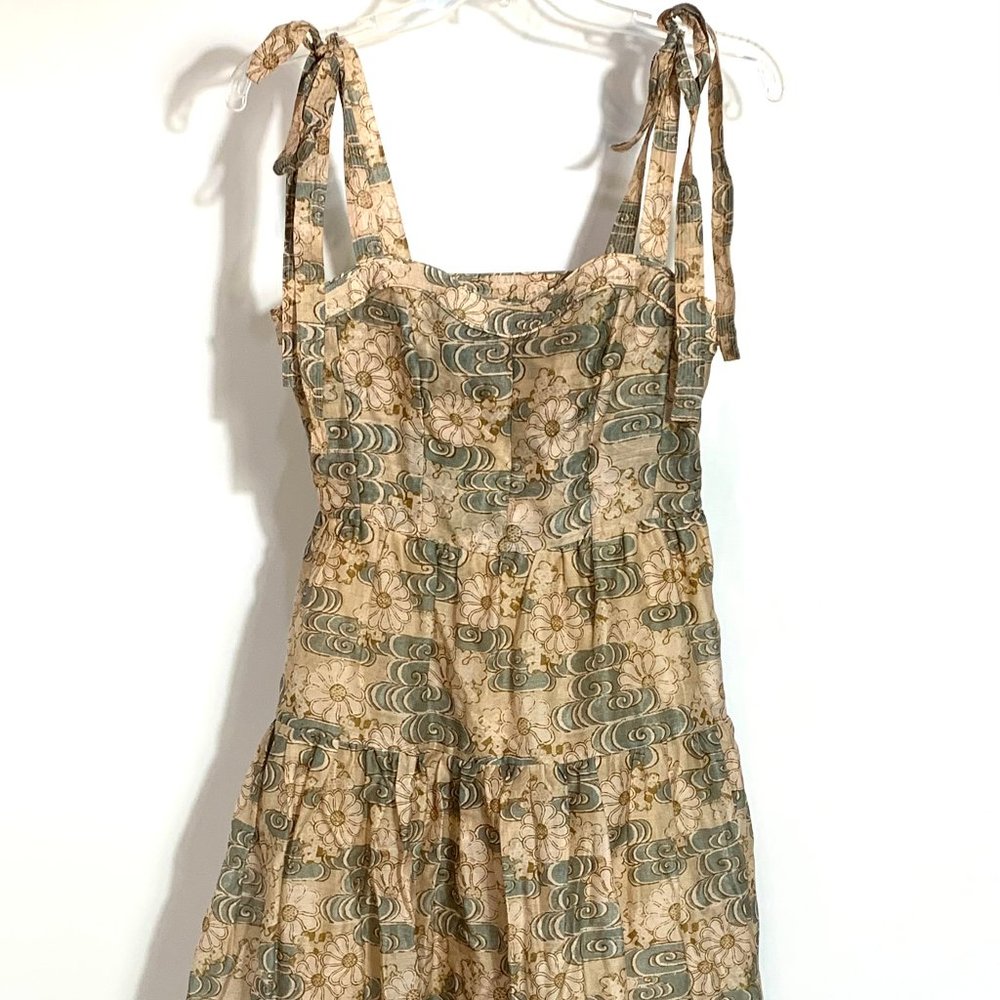 ULLA JOHNSON NWT Minerva Midi Organza Dress Color Willow Size 2 - Picture 5 of 12